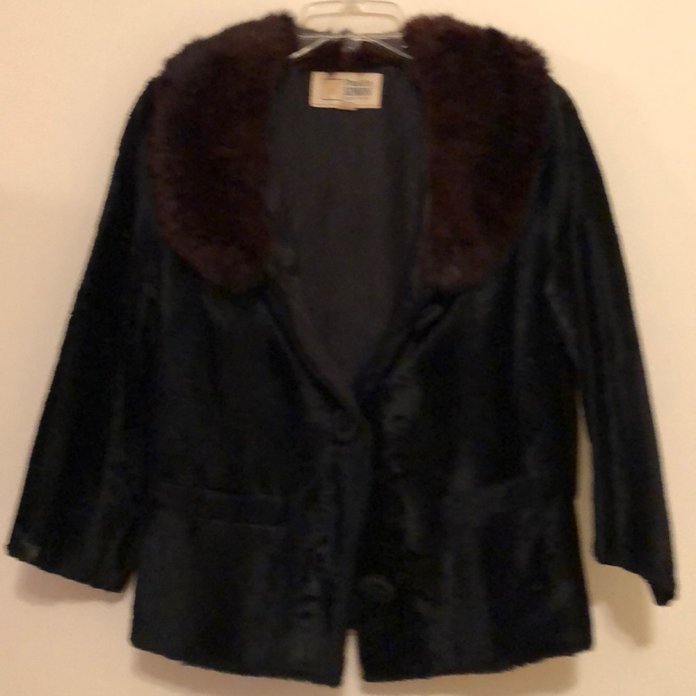Vintage velvet and fur jacket